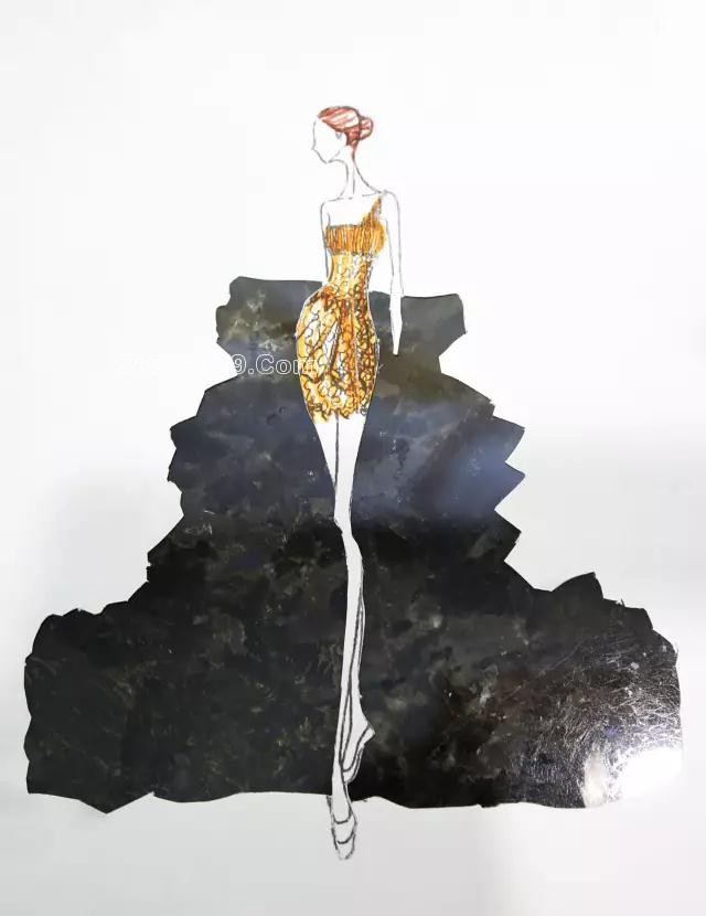 大理石紋理的裙子