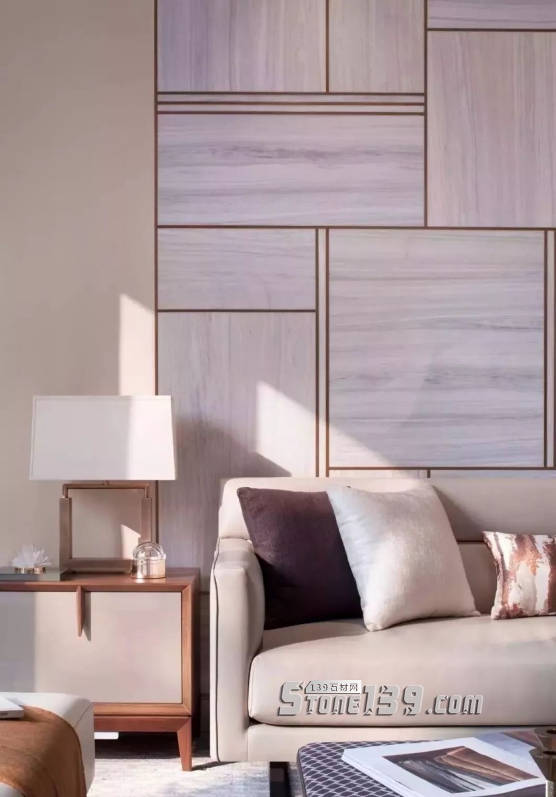 大理石+黃銅的墻面裝飾應用案例