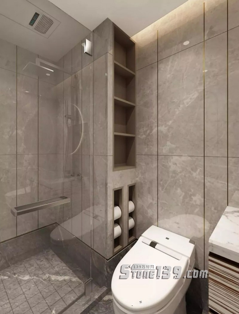 大理石+黃銅的墻面裝飾應用案例