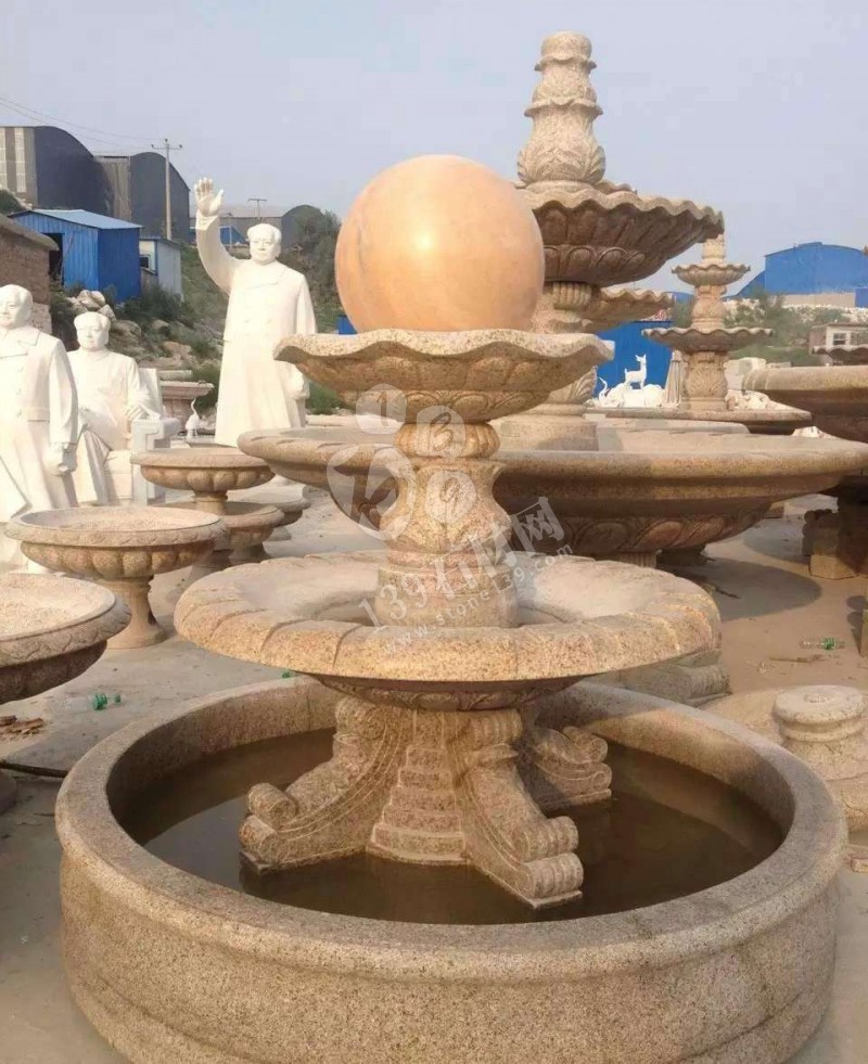 石雕風水球不轉動