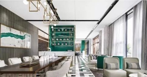 長沙綠白黑大理石設(shè)計裝飾案例 