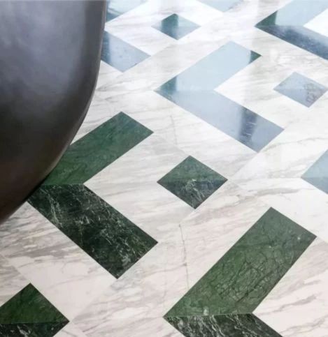 長沙綠白黑大理石設(shè)計裝飾案例 