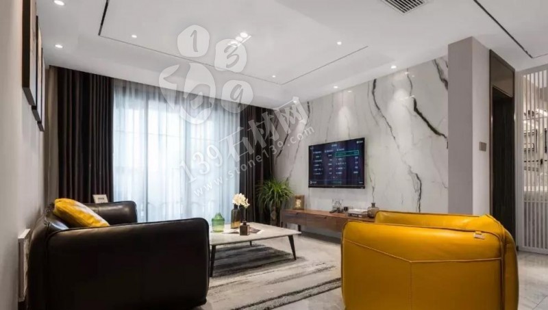 2018白色大理石電視背景墻 簡約不簡單