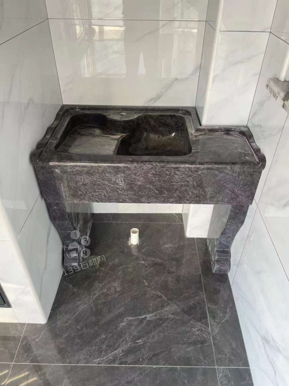 天然石材一體洗衣池家裝應用