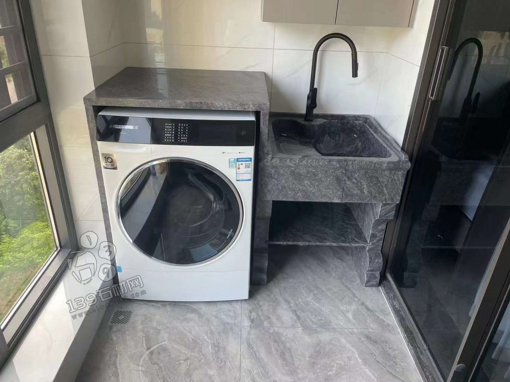 天然石材一體洗衣池家裝應用